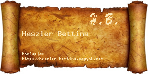 Heszler Bettina névjegykártya